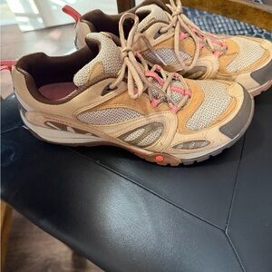 Merrell Beige and Coral Athletic Shoes